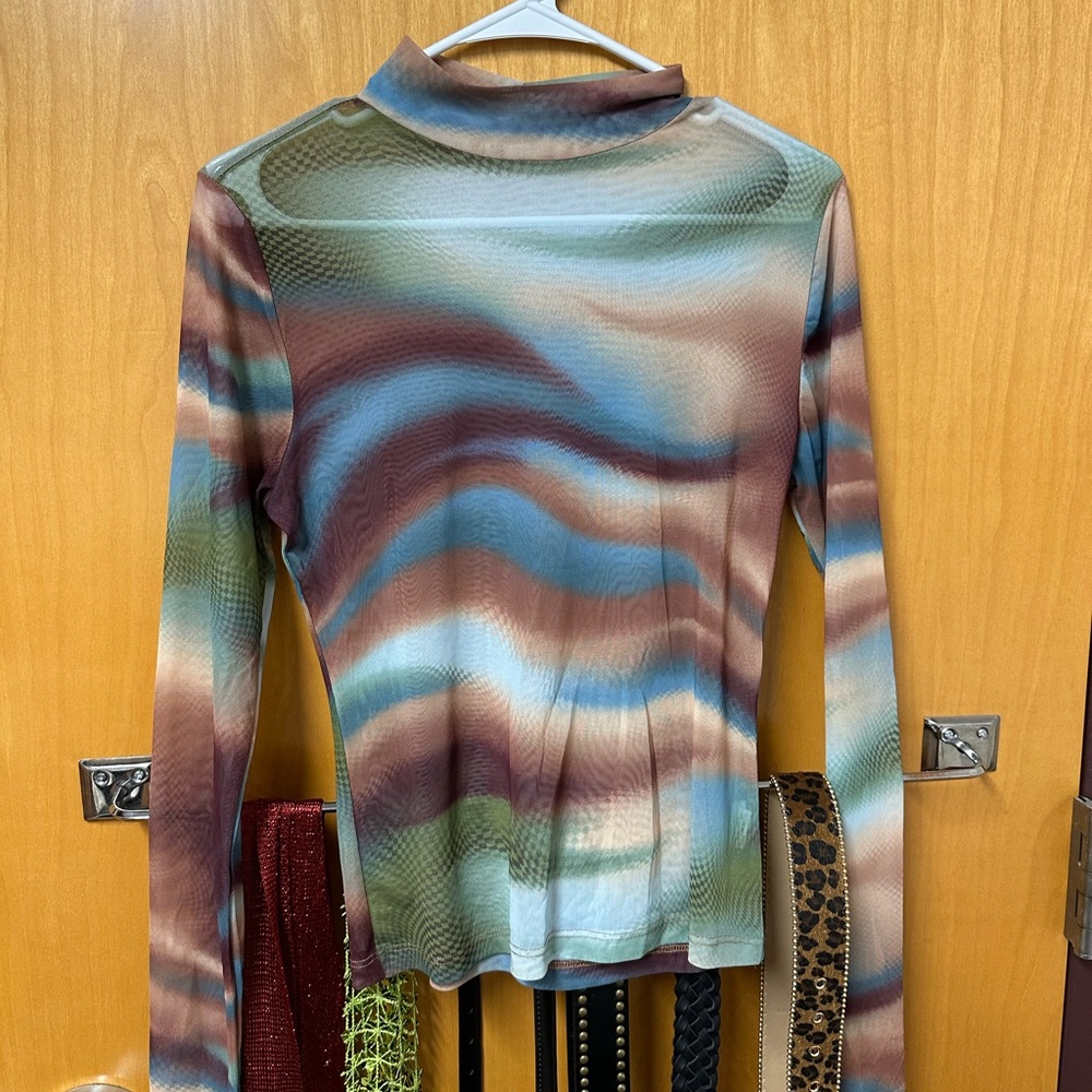 y2k marble mesh long sleeve